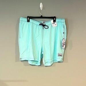 NWT Beach Bros. Color Aqua size XXL with mesh inner lining swimming trunks
